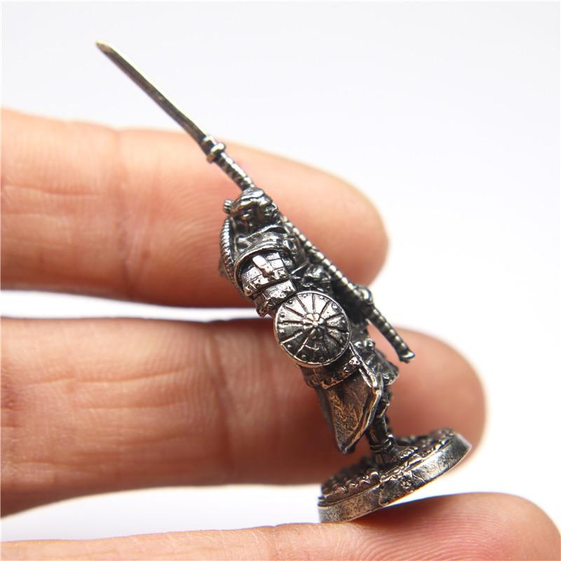 White Copper Miniatures Vintage Metal Soldiers Model Statue Japanese Shogunate Samurai Figurines  Desktop Toy Ornament Decoration