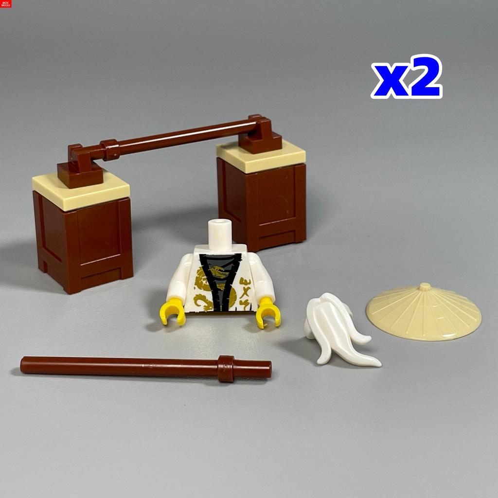 Non-Toxic Moc Bricks Ninja Fishing Masters Mustache White Long Beard Figure 4Cm Movie Anime Characters Building Blocks Kids Toys