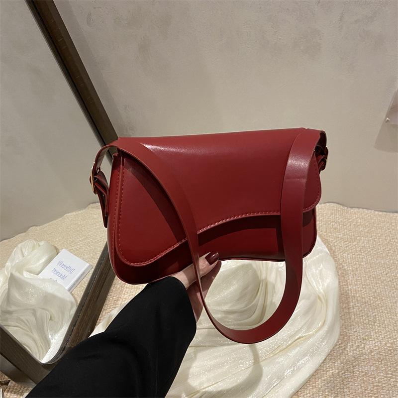 Achseltasche für Damen, Einfarbige 2026 Neues modisches Design Einzelne Schulter-Umhängetasche, Temperamentvolle kleine quadratische Taschen