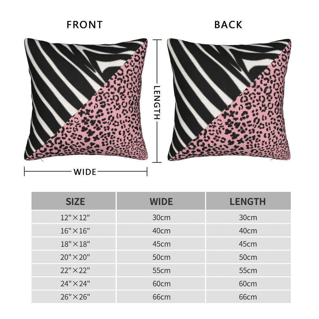 Zebra Leopard Cheetah Pink Pillowcases Retro Trendy Pillow Case For Sofa Car Home Decor Design Pillow Cover