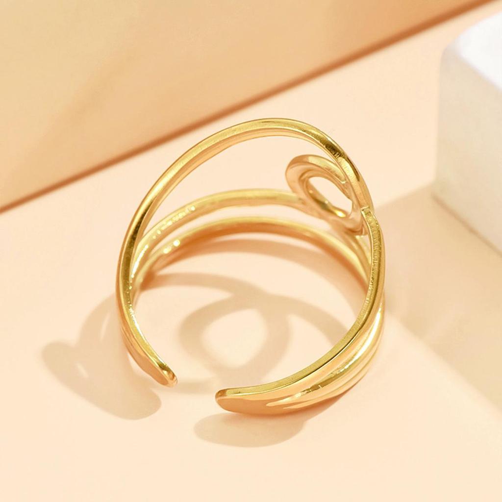 Chic Geometric Stainless Steel Open Ring for Women