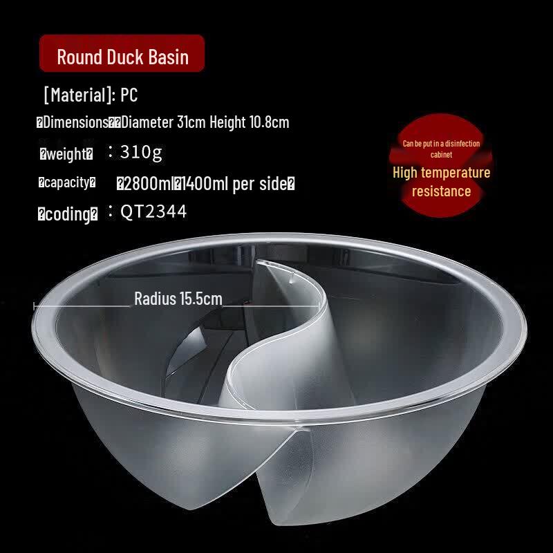ZISIZ Round Transparent PC Acrylic Vegetable Selection Basin