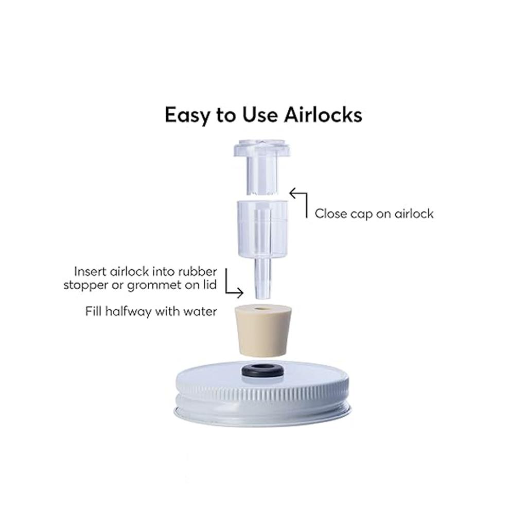 Compact Plastic Airlock Low-profile 2-piece Style Fermentation Simple Design Easy Cleaning For Wine Beer Fermented Foods