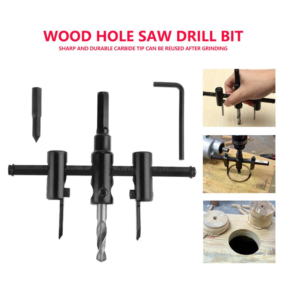 

30 120mm Adjustable Black Circle Hole Saw Drill Bit Set DIY Woodworking Tool