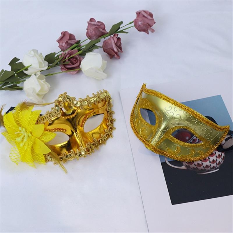 2 Pcs Venetians Mask Half Face Mask Halloween Mask Costume Mask Masquerade Mask Party Mask Mardi Gras Mask for Carnivals