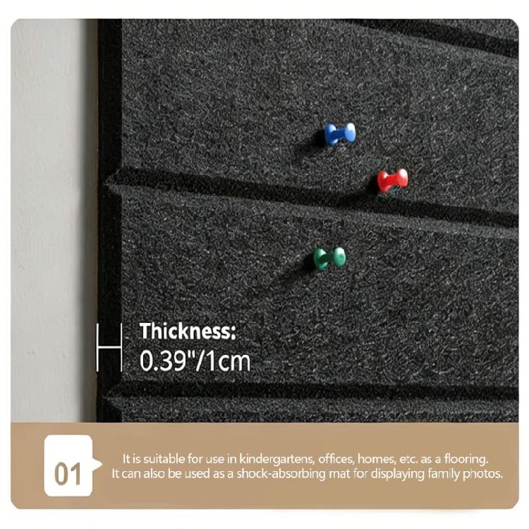 Felt Bulletin Board Cork Board Alternative Push Pin Board Cork Board Felt Wall Tile with Slats Wall Paneling for Office