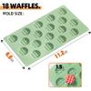 QELEG 2pcs Silicone Wax Melt Molds, 18 Cavities Mini Eggo Waffle Mold for Cookie, Chocolate, Candy and Gummy Mold