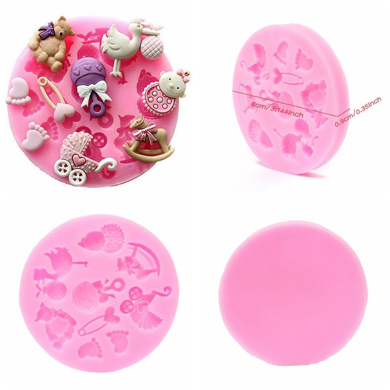 Baby Shower Silicone Fondant Cake Mould Mold Chocolate Baking Sugarcraft Decor MEIfang