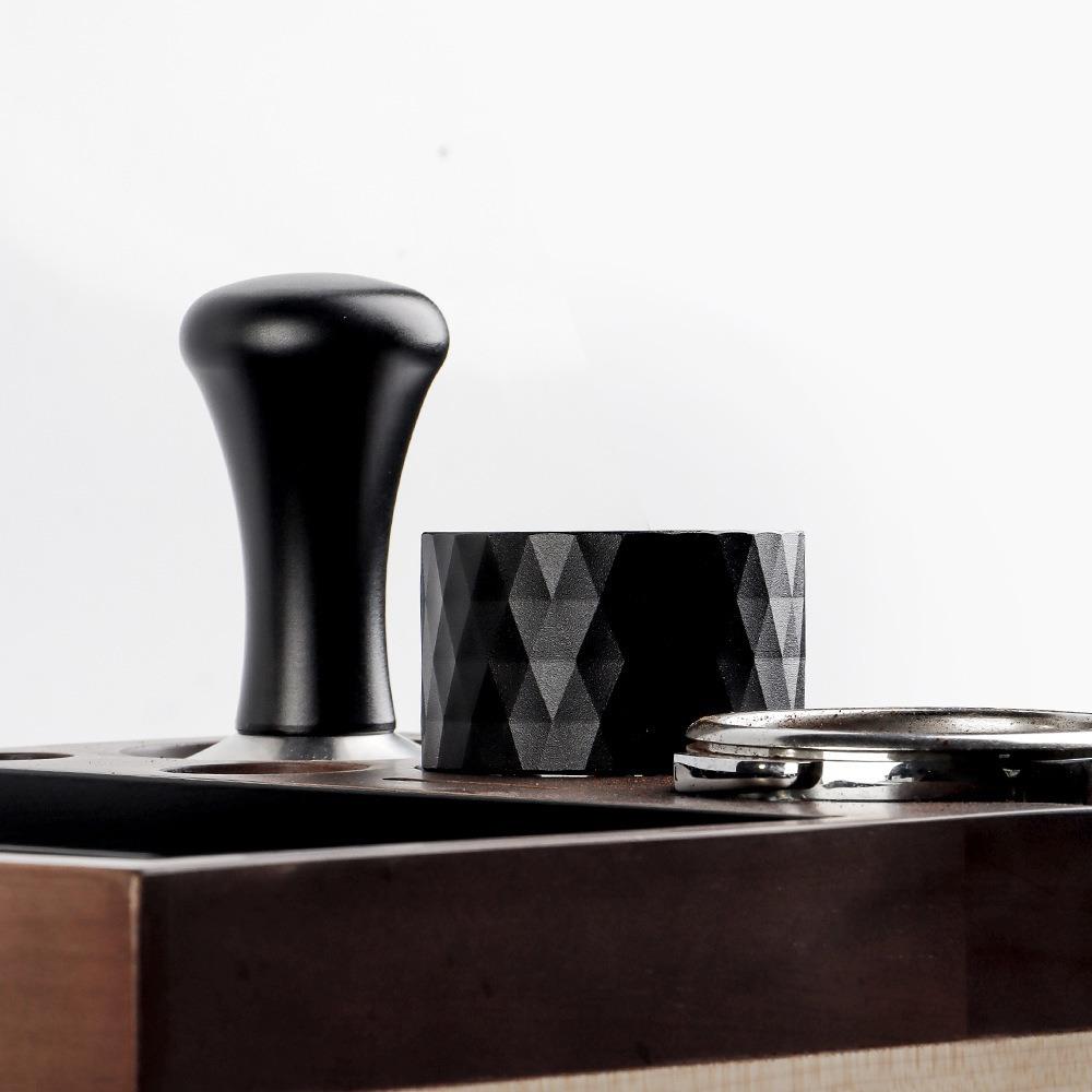 51/53/58mm Gravity Coffee Tamper Stainless Steel Whirlwind Pattern Base Coffee Powder Distributor Diamond Texture