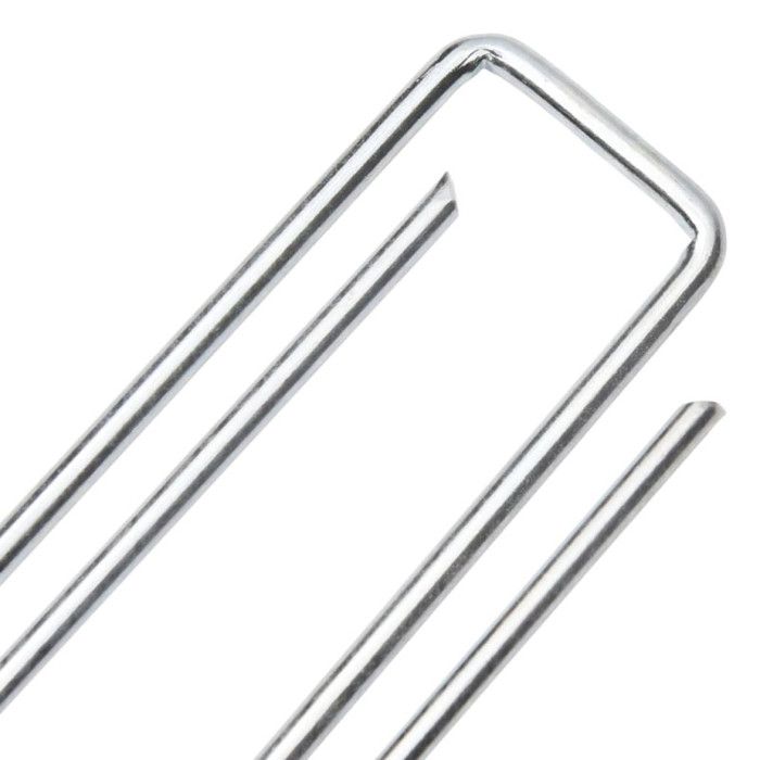 Piquets de sol en forme de U 25 pcs 20x3,5 cm acier galvanisé