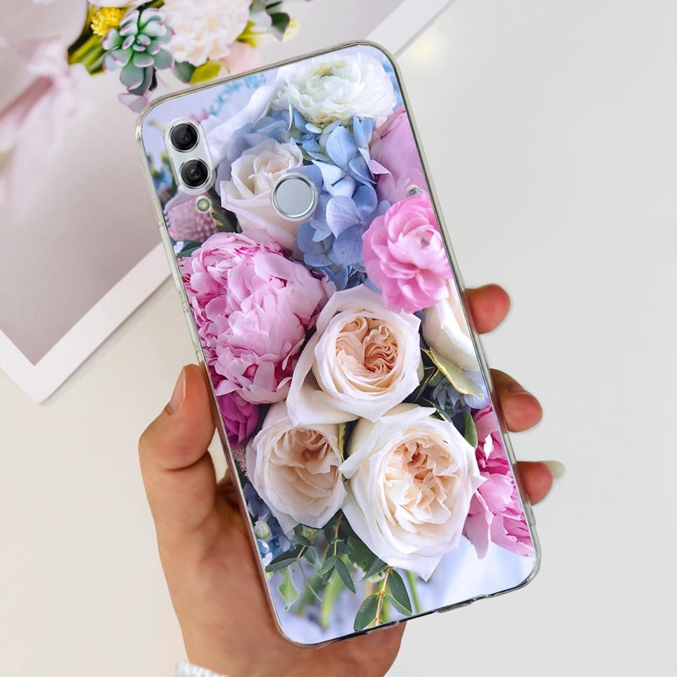 For Honor 10 Lite HRY-LX1 Case Luxury Flower Love Soft TPU Silicone Clear Cover For Huawei Honor 10Lite 6.21" Phone Case Fundas