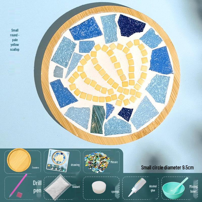 DIY Large Mosaic Coaster Kit: Creative Glass Sticker Pack for Adults & Kids