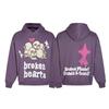 Unisex Broken Planet Print Velvet Hoodie - Trendy & Casual