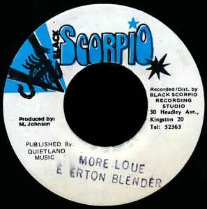 

7inch Record EVERTON BLENDER - More Love NONE Black Scorpio 1994 Jamaica Reggae, Ska & Dub Used