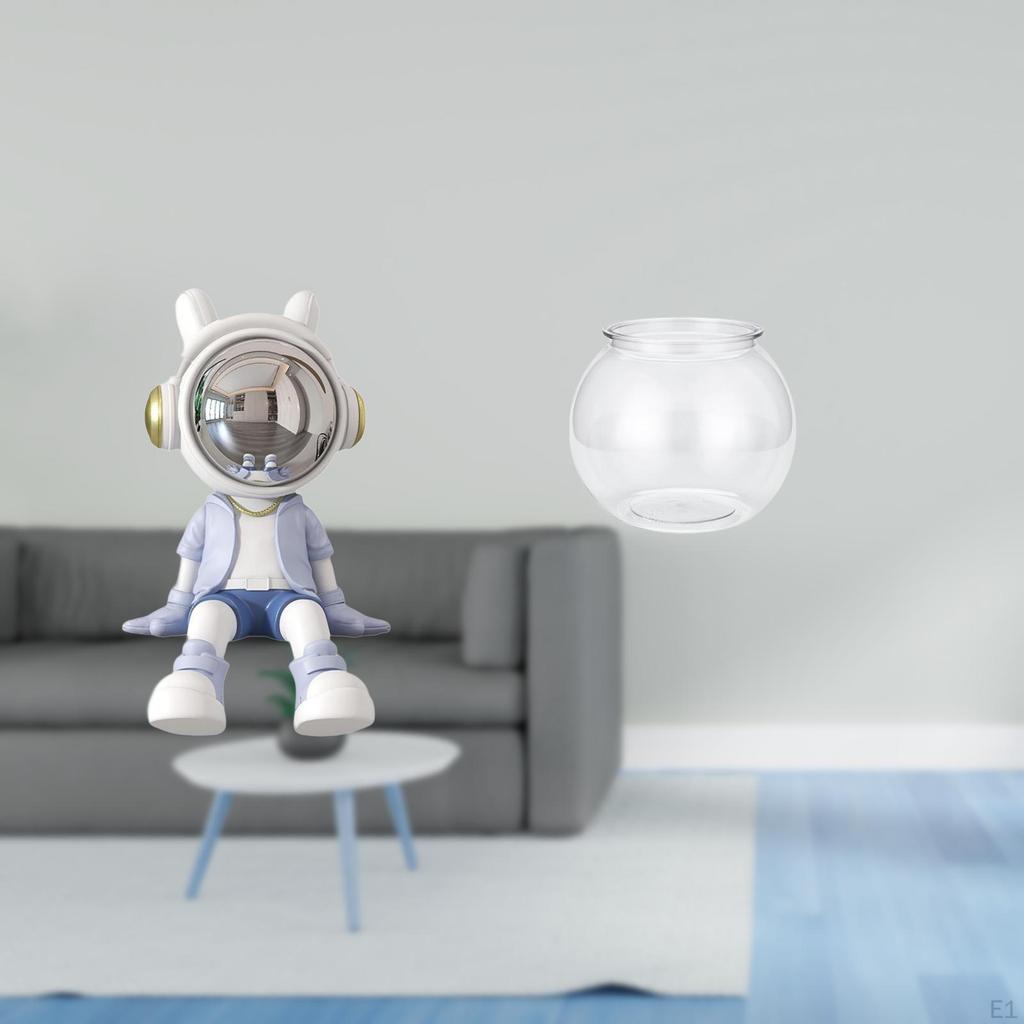 Nordic Astronaut Sculpture Figurine Transparent Fish Tank Ornament for Bookshelf Entrance Living