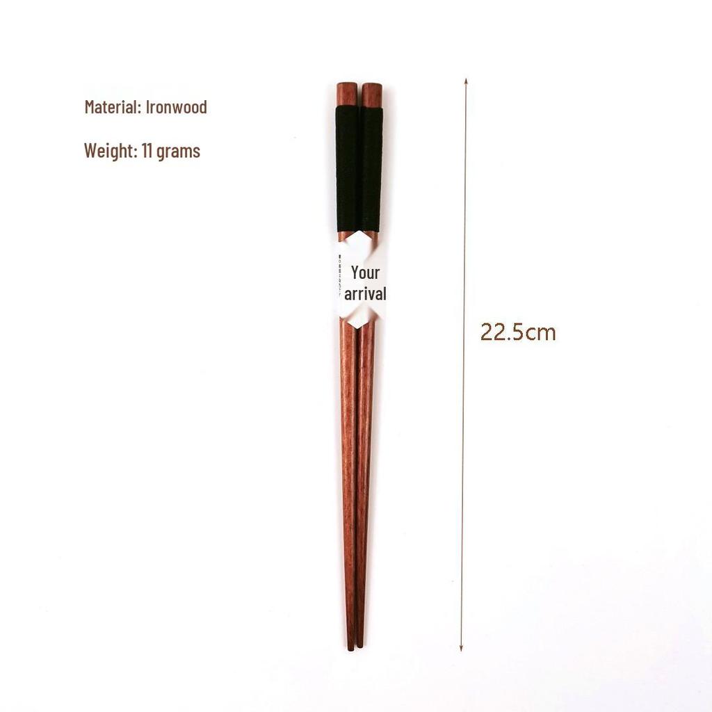 Ironwood Pointed Tip Wooden Chopsticks with Thread - Engravable, Single or Double, Japanese Style Tableware.