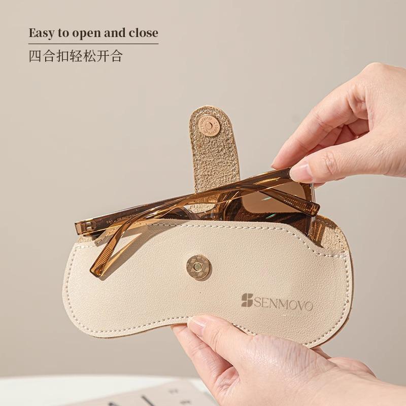 Hanging leather glasses bag summer metal magnetic buckle sunglasses storage bag sunglasses myopia glasses storage bag