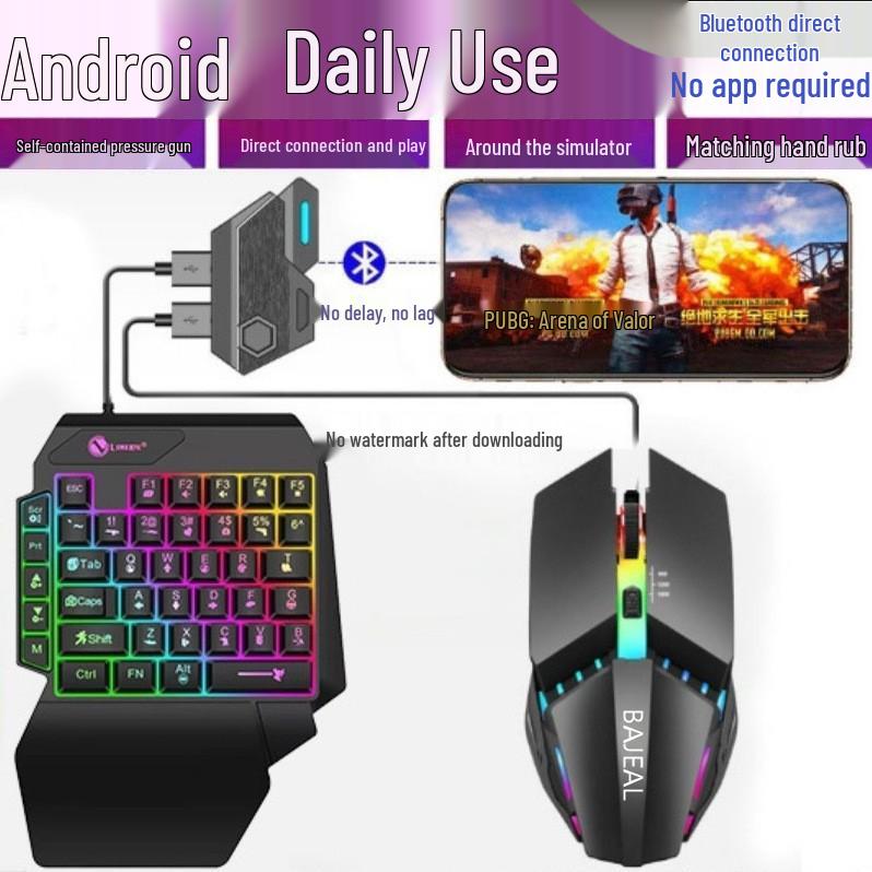 Mobiles Gaming-Tastatur- und Maus-Set für Android - Chicken King Throne Edition
