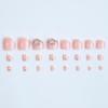 24 Pcs Press On Toenails Short, YIHONGYAN Spring Fake Toe Nails Press Ons Toenail Tips Rhinestone White French Acrylic Nail Art Kit Glue On Nails