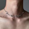 Stainless Steel Hollow Flame Heart-Shaped Necklace For Man Woman Punk Metal Collar Necklace Luxury Hip Hop Jewelry Accessories