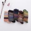 5 Pairs of Men's Autumn and Winter Rabbit Wool Socks, Mid-calf Men's Socks, Small Checkered, Retro Ethnic Style