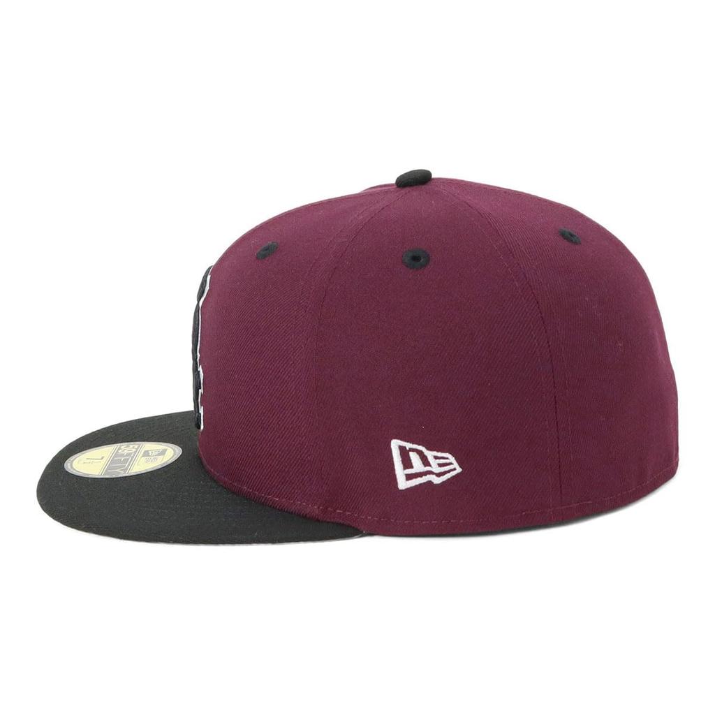 New Era 59FIFTY Side Patch MLB ONSPOTZ Special Edition CWS Size 7 5950 CHIWHICO WSC2005 MAR BLK Two-Tone Maroon/Black Cap, 1/2,