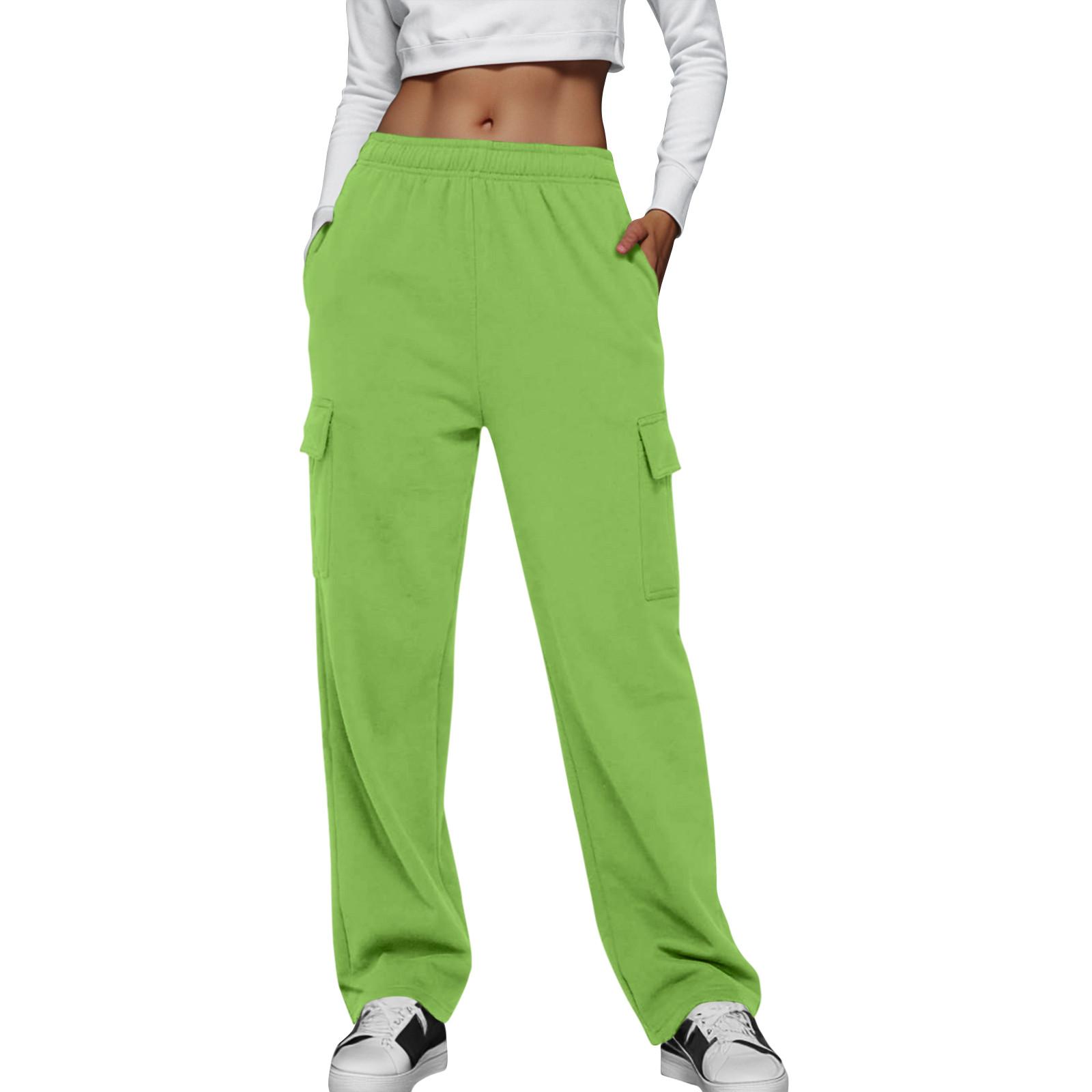 

Женская рабочая одежда, спортивные штаны, повседневные свободные флисовые брюки для бега с высокой талией, женские спортивные штаны, повседневные брюки, штаны для йоги, домашняя одежда L зелёный