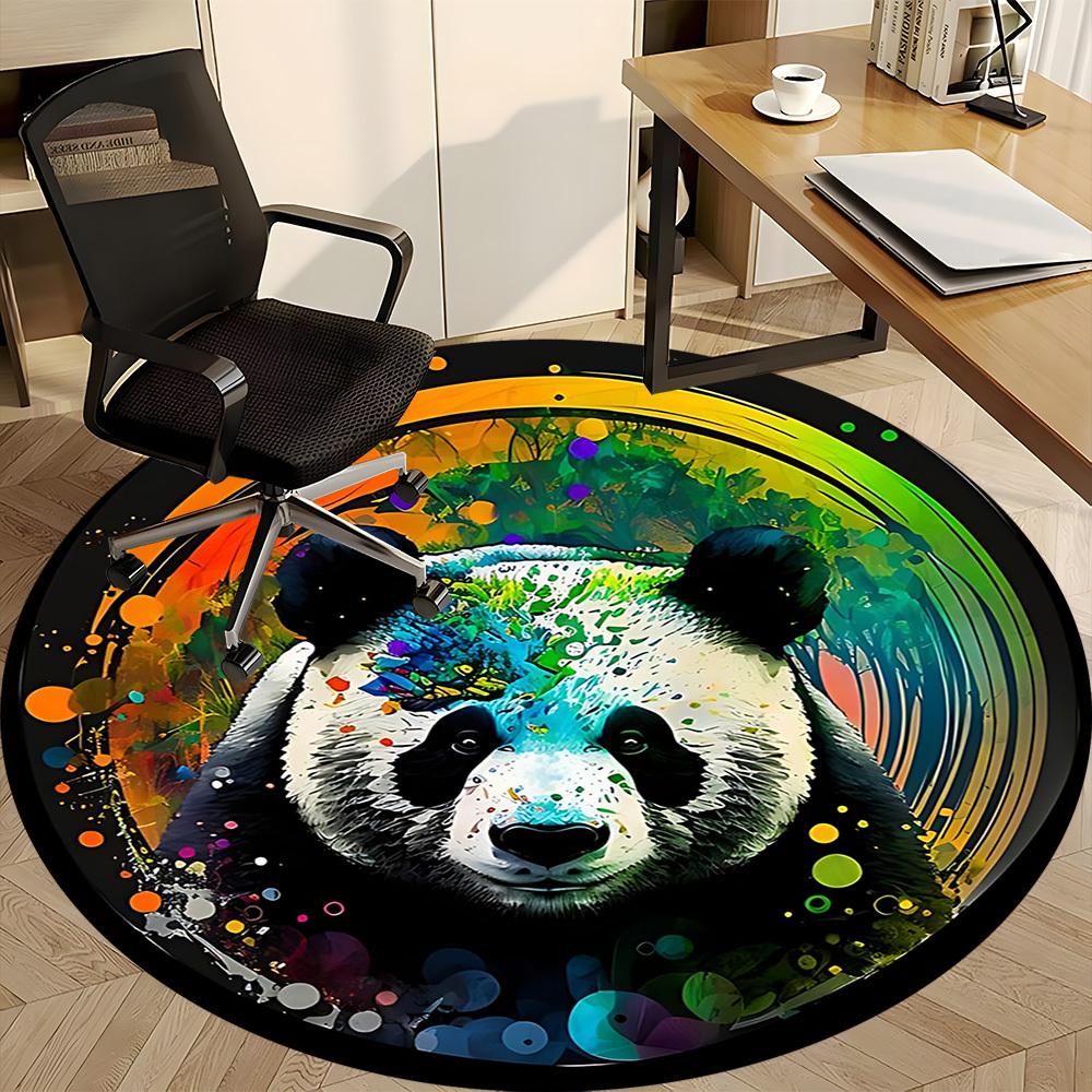 1pc Panda Colors Office Round Area Rug, Under Office Chairs Bedroom Living Room Home Decor, Room Deco, Available in Various Sizes