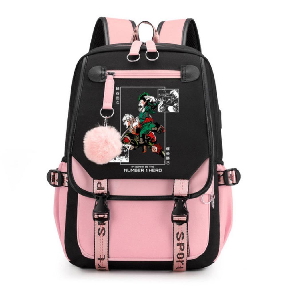 Riman My Hero Academy, Surrounding Backpacks, Large-capacity Student Schoolbags, USB Computer Bags, Travel Bags