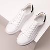 Large size retro men's black tail white shoes versatile sneakers Korean version casual leather shoes men's classic board shoes men's shoes