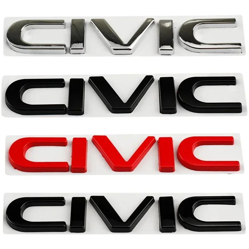 Metal 3D Car Stickers Side Fender Badge Styling for Honda CIVIC Logo 2023 2025 2011 Rear Trunk Emblem Decal Exterior Accessories