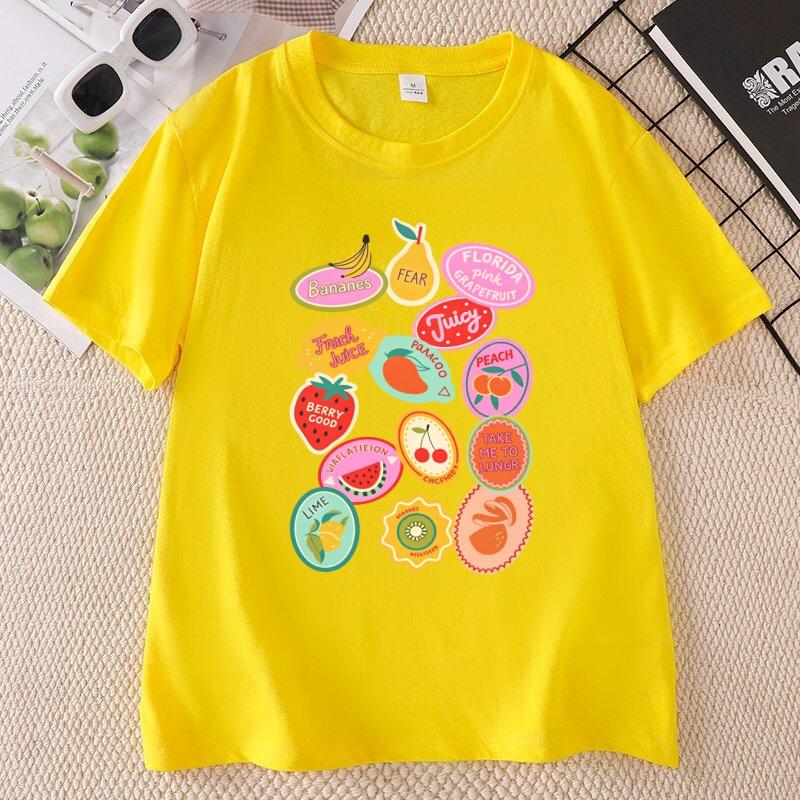 Cute Fruit Strawberry Tshirt Comfortable Summer Cottagecore Berries Tshirt Unisex Crewneck Short Sleeve Tshirts Streetwear