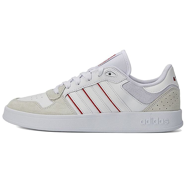 Adidas Neo Breaknet Plus Non-Slip Durable Low-Top Skate Shoes Men Sneakers White Red FZ3271