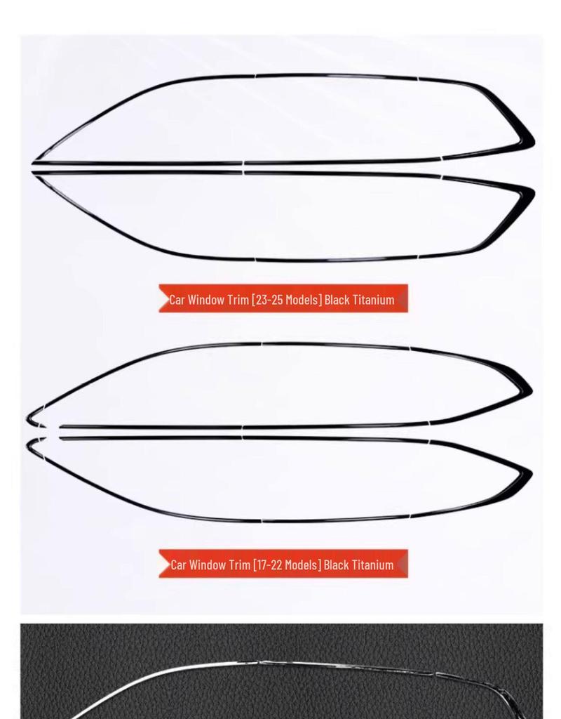Honda CRV Haoying B-Pillar Door Trim: Black Chrome Strips
