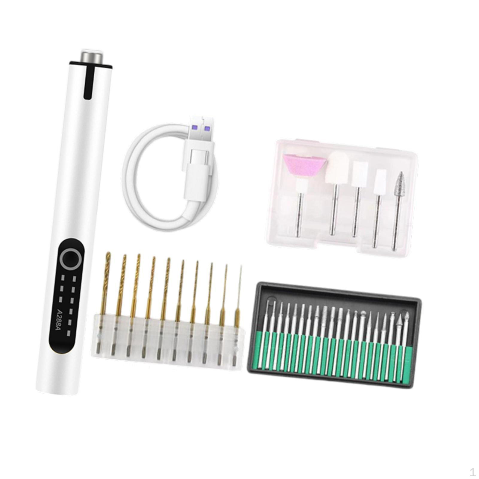 

Бездротова гравірувальна полірувальна ручка, різьба, компактний USB-перезаряджуваний міні-гравер, інструмент для офорту білий