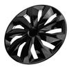 4PCS 17 Inch Hubcaps Set Stylish Universal Fit Clip On ABS R17 Wheel Cover Replacement for Most Cars Truck SUV Black