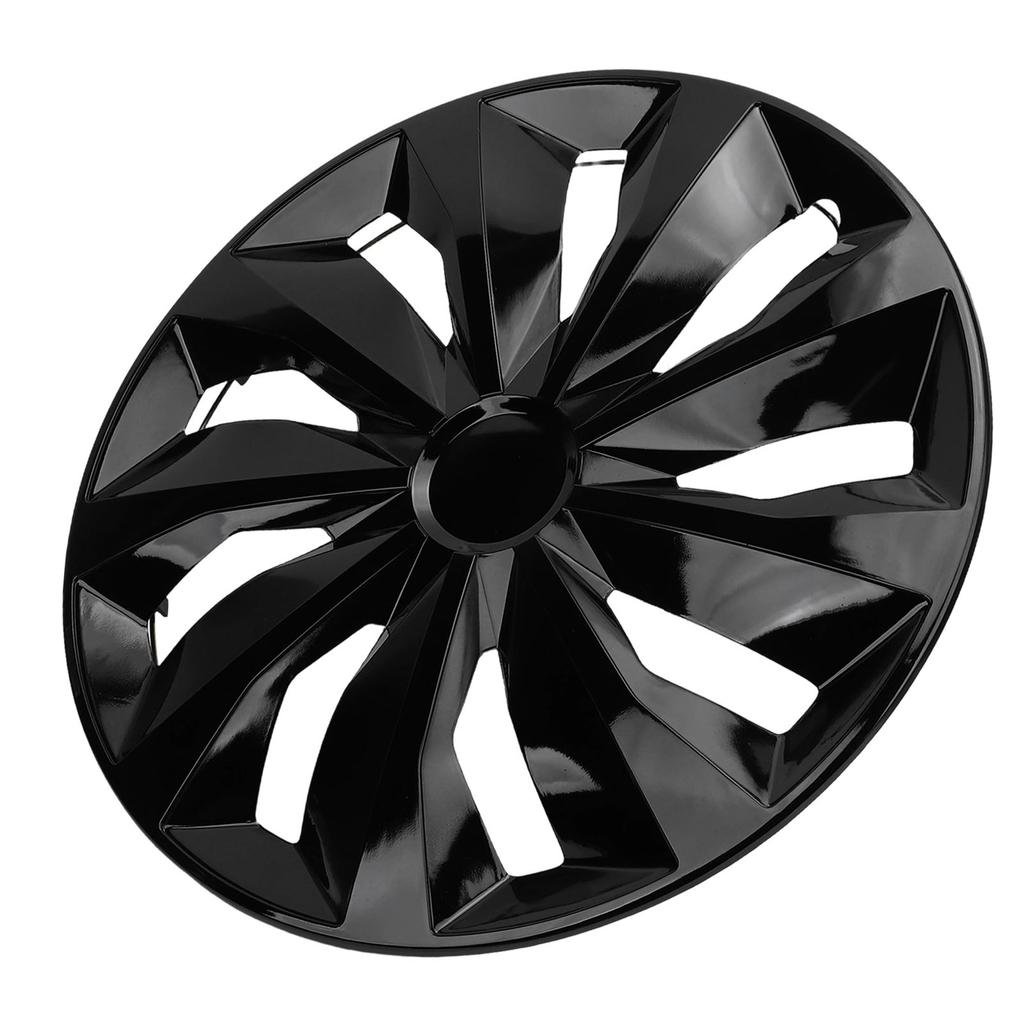 4PCS 17 Inch Hubcaps Set Stylish Universal Fit Clip On ABS R17 Wheel Cover Replacement for Most Cars Truck SUV Black