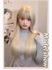 Yeye Platinum Long Straight Lolita Wig for Round Faces - Full Head, Net Red Style for Women
