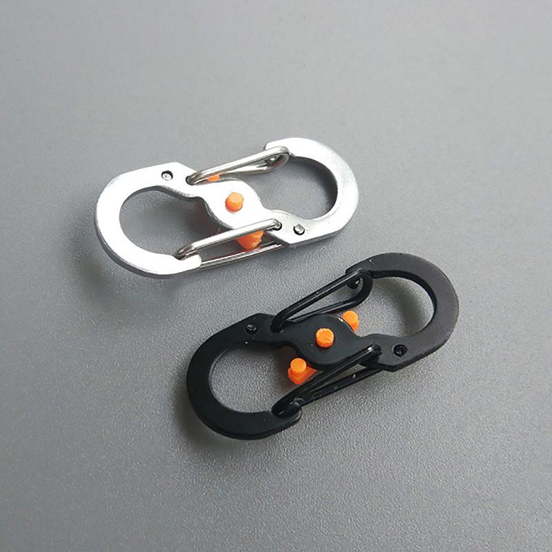 5Pcs Outdoor Camping Carabiner 8 Shaped S Buckle With Lock  Buckle Key-Lock Tool