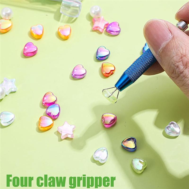 Grabber Pen 4-Claw Stainless Steel 4 Pcs Mini Jewelry Grabber Tool For Small Parts Pickup,Piercing Holder Tool