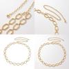 Geometric Oval Metal Belt Chain For Women With Elegant Design For Casual And Office Wear