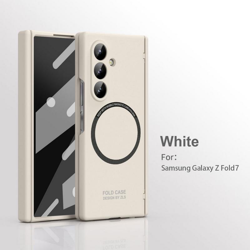 Rugged Magnetic Phone Case For Samsung Galaxy Z Fold 7 6 5 5G For Magsafe With Stylus Pen Holder Screen Film Hard Cover Shell