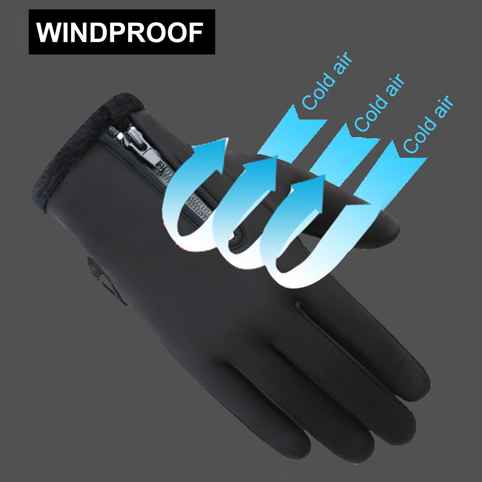 Acheter Gants Chauds D'hiver En Plein Air Pour écran Tactile, Antidérapants, Coupe-vent, Imperméables Pour La Course à Pied