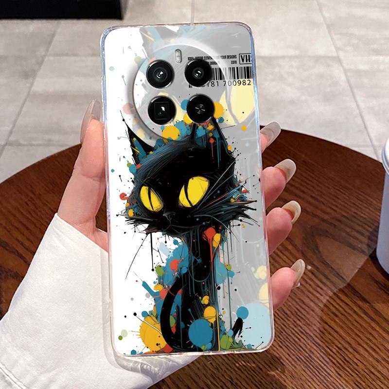 Jelly Casing For Realme GT5 Pro (240W) Funda Capa Clear Silicone Soft TPU Back Cover Cute Cat Rabbit Heart Protective Case Coque