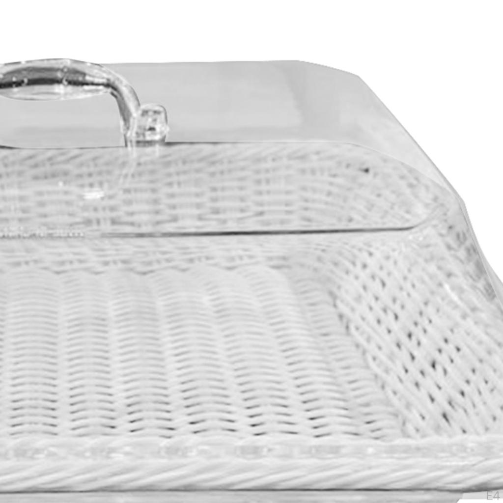 , Fruit Basket, Rustic Dustproof Food Imitation Rattan Woven Basket for Camping, Home,