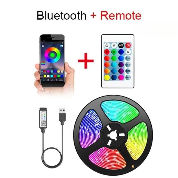 Bluetooth LED Strip Lights Smart SMD 5050 APP Remote Control Flexible Ribbon Diode Lamp Tape TV Backlights Game Room Home Decor