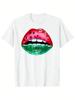 Unisex Sommer T-Shirt, Wassermelonen-Lippen-Print