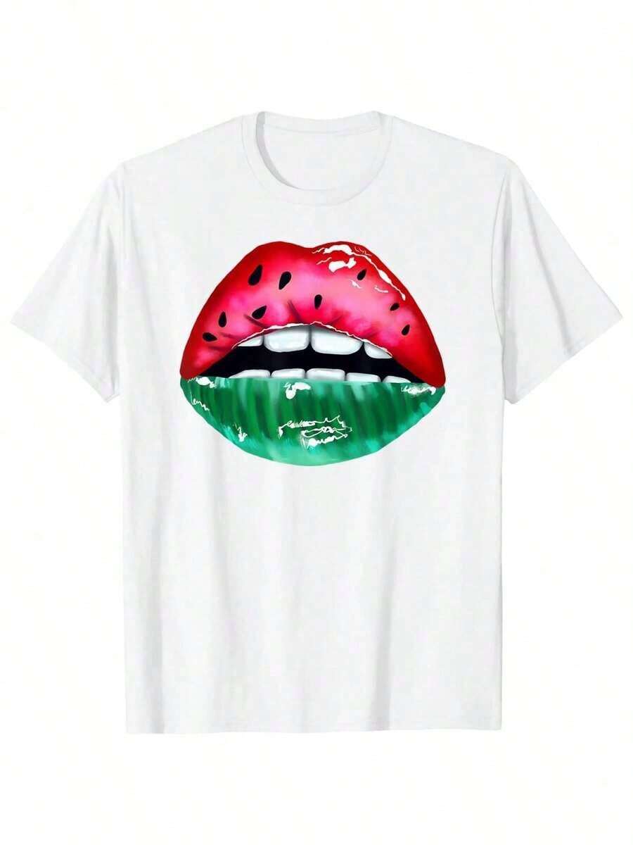 

Unisex s Summer T-Shirt, Watermelon Lip Print S