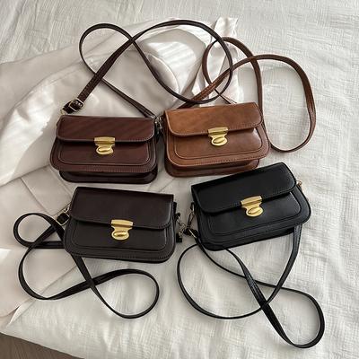 New Winter Niche Shoulder Bag Retro Crossbody Bag Women's Texture Solid Color Fashionable Casual Square Bag Trendy