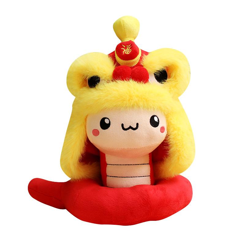 Year of The Snake Mascot Lion Dance Lucky Snake Doll Plush Toy Zodiac Doll Company Annual Meeting Gift